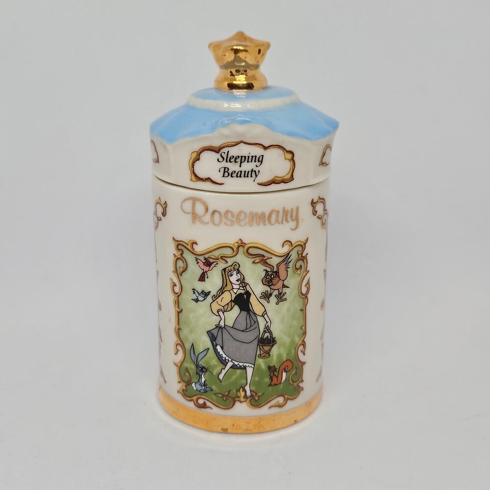 Walt Disney Lenox Spice Jar 1995 Collection Lid Rosemary Sleeping Beauty Aurora